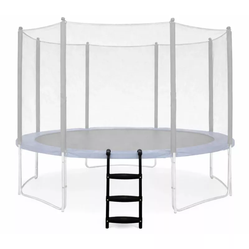 LEAN SPORT BEST 97 cm Drabinka do trampoliny – 2-stopniowa, antypoślizgowa stal, uniwersalna, czarna