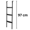 LEAN SPORT BEST 97 cm Drabinka do trampoliny – 2-stopniowa, antypoślizgowa stal, uniwersalna, czarna