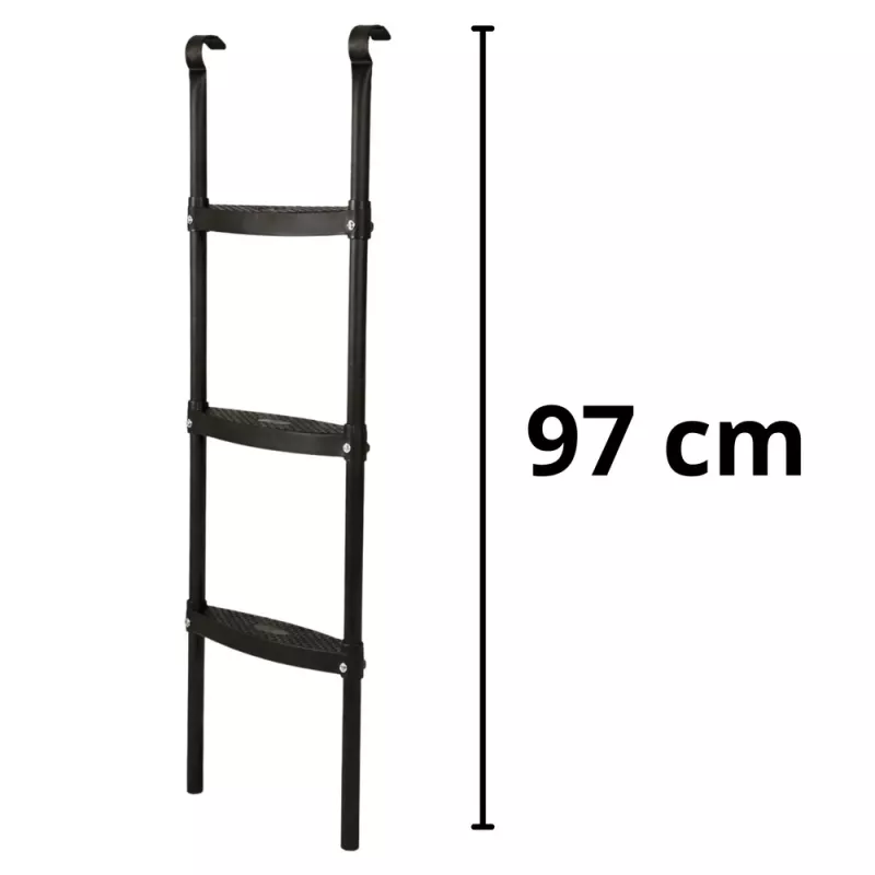 LEAN SPORT BEST 97 cm Drabinka do trampoliny – 2-stopniowa, antypoślizgowa stal, uniwersalna, czarna