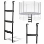 LEAN SPORT BEST 97 cm Drabinka do trampoliny – 2-stopniowa, antypoślizgowa stal, uniwersalna, czarna