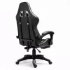 LEAN Swivel Office Gaming Chair with Footrest and Cushions Black and Gray