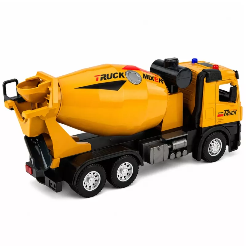LEAN TOYS 1:12 RC Betoniarka - Metalowa kabina, światła, dźwięki, 2.4GHz, zasięg 30m