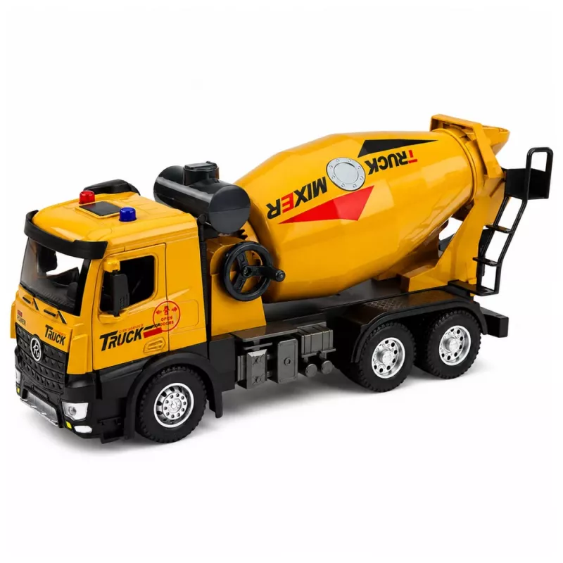 LEAN TOYS 1:12 RC Betoniarka - Metalowa kabina, światła, dźwięki, 2.4GHz, zasięg 30m