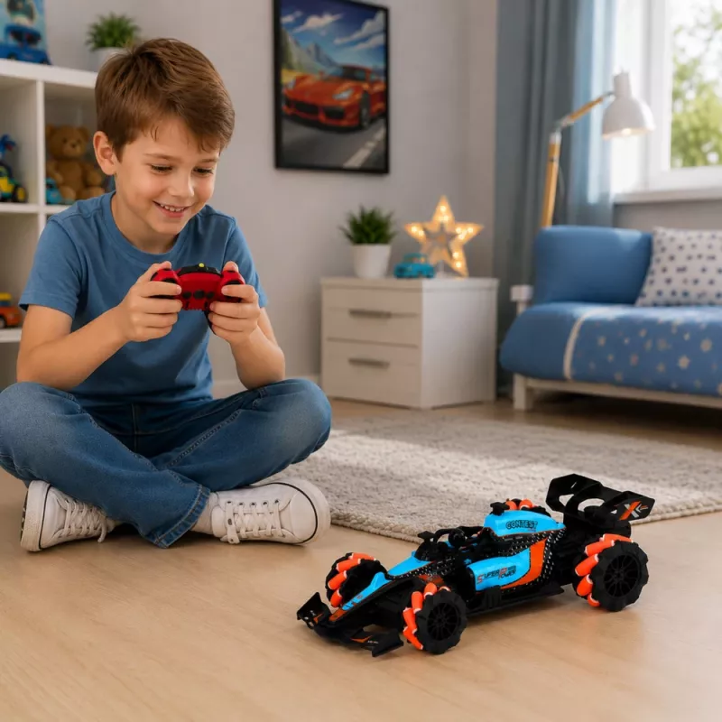 LEAN TOYS 1:14 zdalnie sterowany samochód kaskaderski 4WD z obrotem 360° i światłami LED