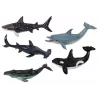 LEAN TOYS 17521 Zestaw 6 figurek zwierząt morskich - Orka, Rekin, Wieloryb, Delfin, Żółw i Płaszczka - Wielokolorowy