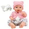 LEAN TOYS 24440 Lalka z czapką, sweterkiem i smoczkiem, efekty dźwiękowe (35 cm)