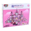LEAN TOYS 25282 Magnetyczne Klocki Zestaw Witraż z Różowymi Markerami, 126 Elementów, Kreatywna Zabawka Artystyczna
