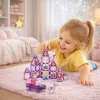 LEAN TOYS 25282 Magnetyczne Klocki Zestaw Witraż z Różowymi Markerami, 126 Elementów, Kreatywna Zabawka Artystyczna