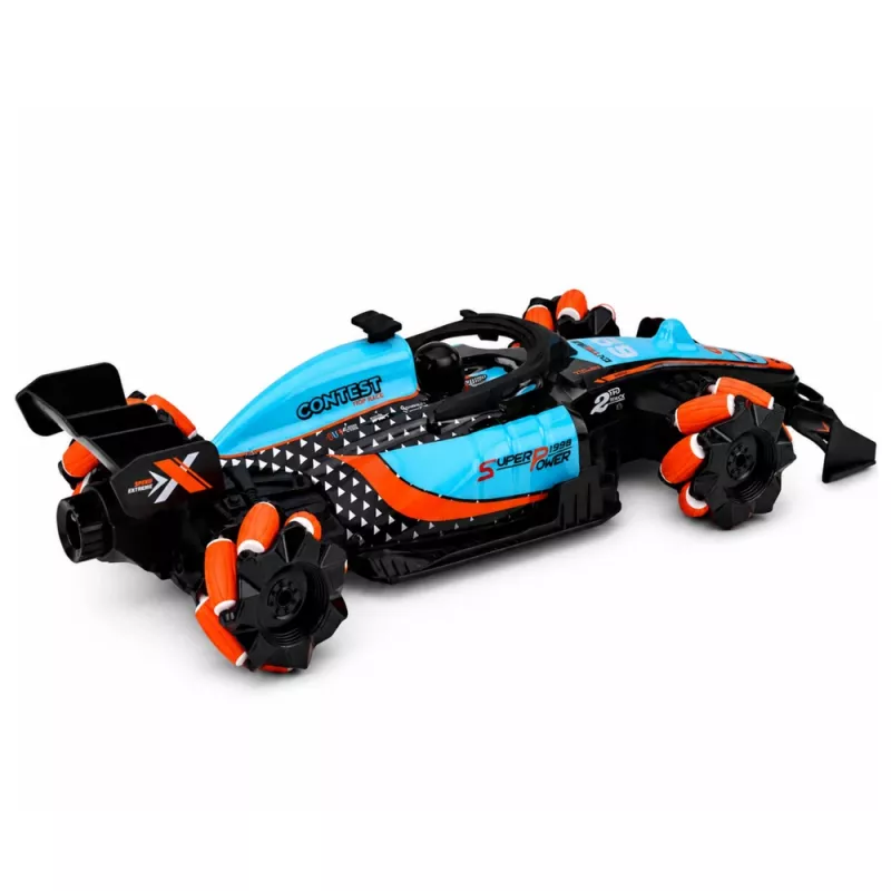LEAN TOYS 29711 RC Stunt Car 1:10 4WD z obrotem 360°, światłami LED i efektem dymu (czarno-czerwony)