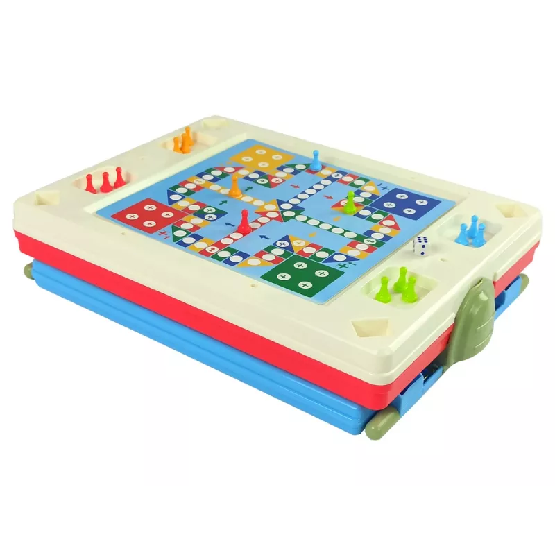 LEAN TOYS 3-w-1 Magnetyczna Tablica Kredowa, Niebieski Stół do Gier