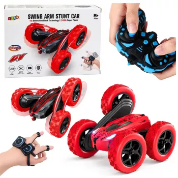 LEAN TOYS Zdalnie sterowany samochód kaskaderski RC z gestami 360° czerwony