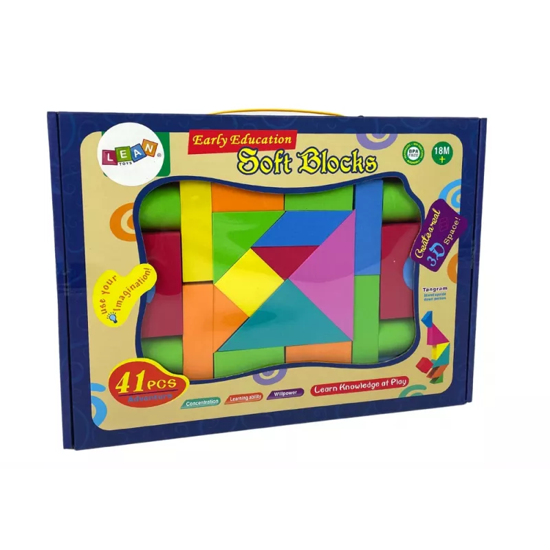 LEAN TOYS 41-częściowe piankowe klocki konstrukcyjne dla dzieci