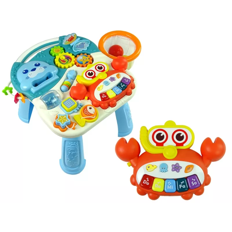LEAN TOYS 4w1 Wózek Stolik Edukacyjny Hulajnoga Rower Dla Niemowląt Niebieski