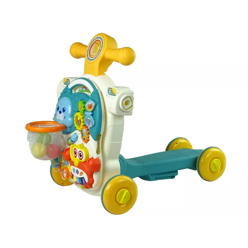 LEAN TOYS 4w1 Wózek Stolik Edukacyjny Hulajnoga Rower Dla Niemowląt Niebieski