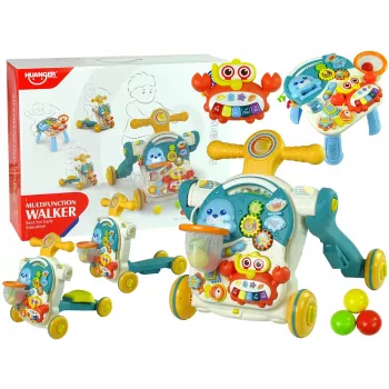 LEAN TOYS 4w1 Wózek Stolik Edukacyjny Hulajnoga Rower Dla Niemowląt Niebieski
