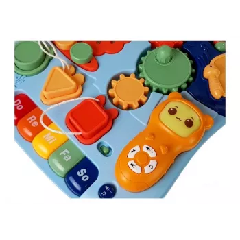 LEAN TOYS 7589 Interactive Push Walker Table Panel, 2-in-1 Baby Activity Walker with Lights, Sounds, and Educational Panel