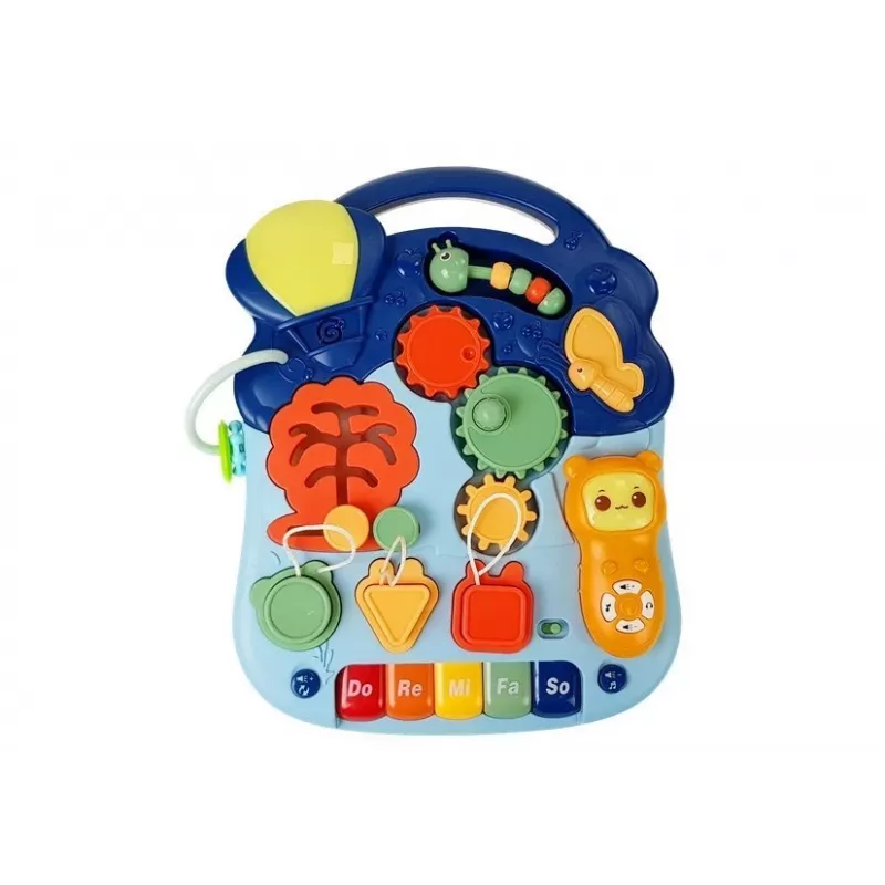 LEAN TOYS 7589 Interactive Push Walker Table Panel, 2-in-1 Baby Activity Walker with Lights, Sounds, and Educational Panel