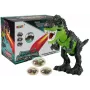 LEAN TOYS 7740 Interaktywny dinozaur T-Rex na baterie, składający jaja, z efektem pary, dźwiękiem i światłem - zielony