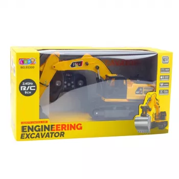 LEAN TOYS 9-Kanałowa 2.4GHz RC Gąsienicowa Koparka z Dźwiękami i Oświetleniem LED, Skala 1:14