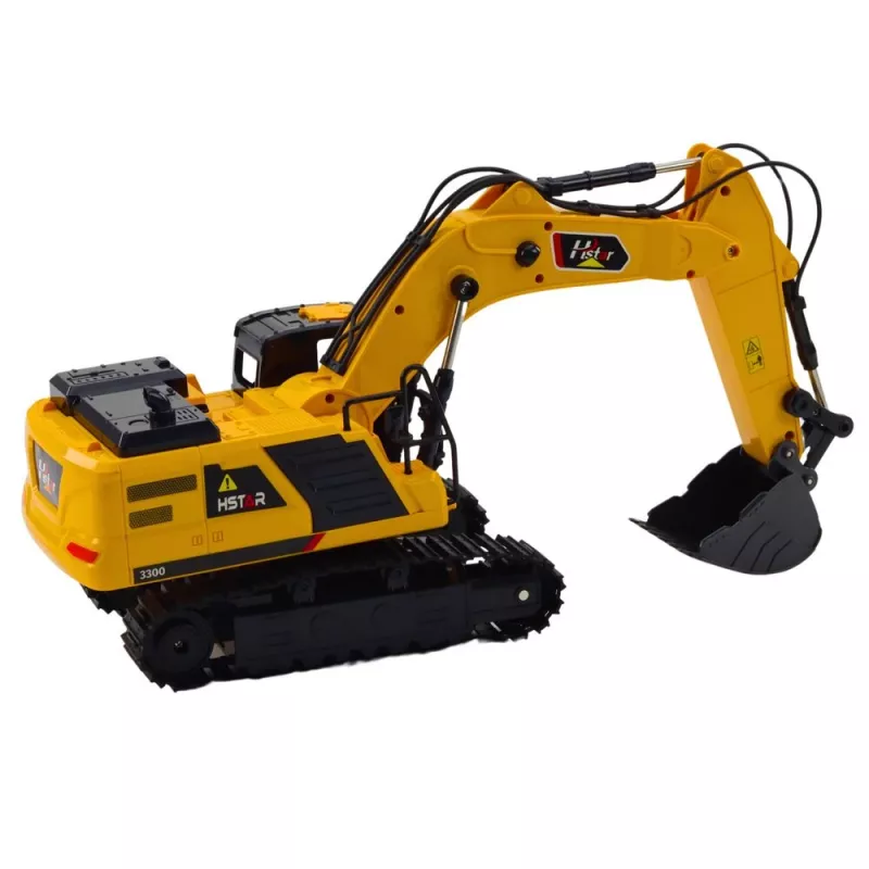 LEAN TOYS 9-Kanałowa 2.4GHz RC Gąsienicowa Koparka z Dźwiękami i Oświetleniem LED, Skala 1:14