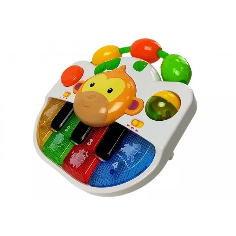LEAN TOYS Pianinko z Małpką dla Niemowląt - Dźwięk i Światło