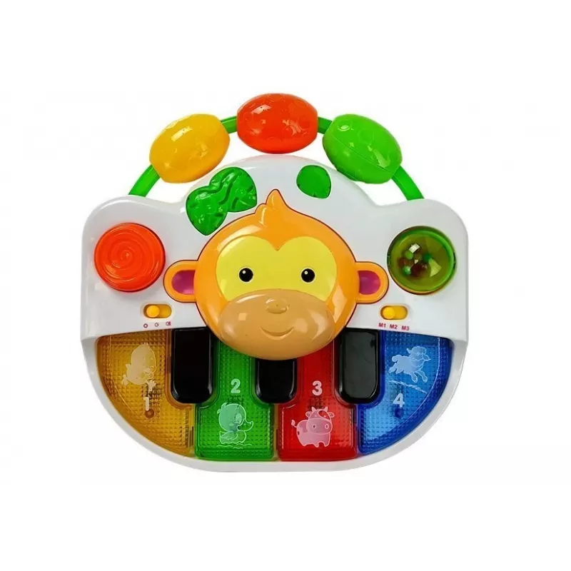 LEAN TOYS Pianinko z Małpką dla Niemowląt - Dźwięk i Światło
