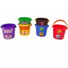 LEAN TOYS Zestaw kolorowych wiader z zwierzętami - piramida