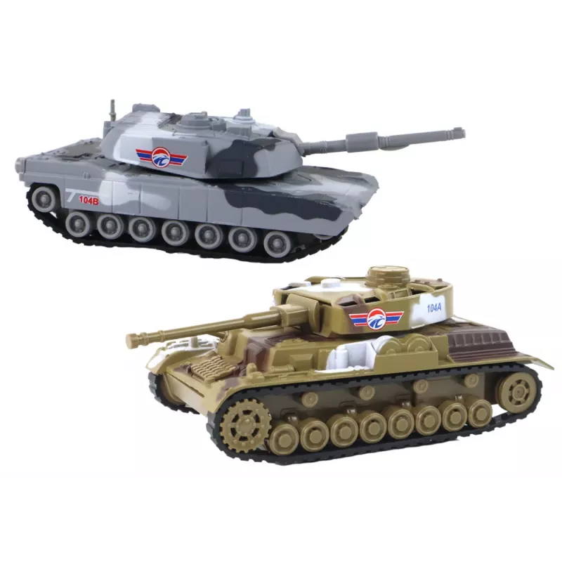 LEAN TOYS Aluminiowy Czołg z Napędem Tarcia, Różne Kolory