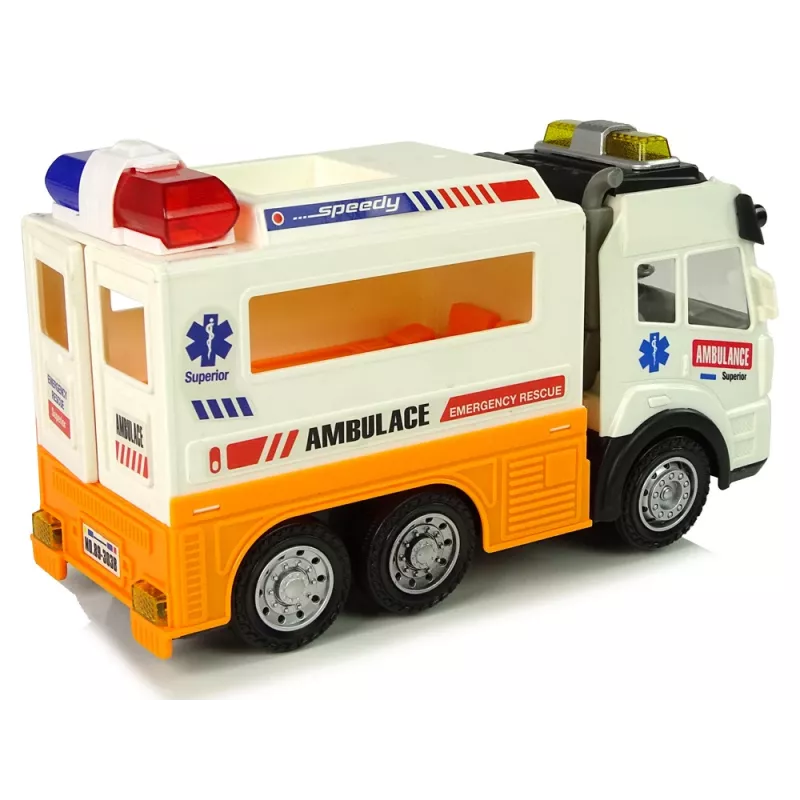 LEAN TOYS Ambulance Samochód na Baterię Światła Dźwięki