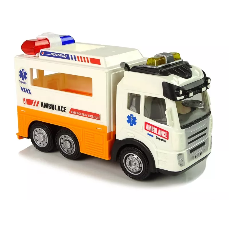 LEAN TOYS Ambulance Samochód na Baterię Światła Dźwięki