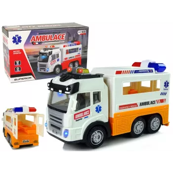 LEAN TOYS Ambulance Samochód na Baterię Światła Dźwięki
