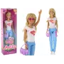 LEAN TOYS Anlily Lalka dla Dzieci Długie Blond Włosy Torebka Okulary Biała Bluzka