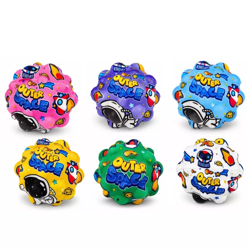 LEAN TOYS Piłka antystresowa z pianki z kolcami do odbijania Kosmos 7 cm