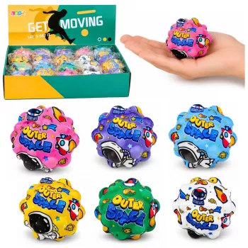 LEAN TOYS Piłka antystresowa z pianki z kolcami do odbijania Kosmos 7 cm