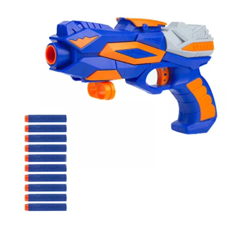 LEAN TOYS Pistolet do gry zręcznościowej Piankowe strzałki Elektroniczna tarcza z licznikiem