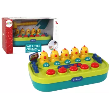 LEAN TOYS Arcade Game Whac-a-Mole Chickens Hammer Lights Sounds Battery Operated
