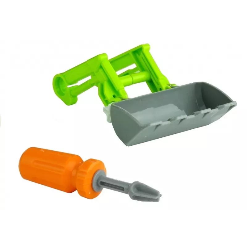 LEAN TOYS Ciągnik do składania z otwartą przyczepą 43 cm