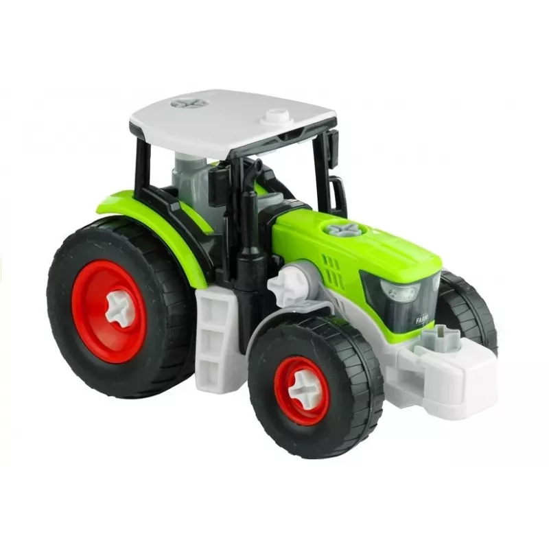LEAN TOYS Ciągnik do składania z otwartą przyczepą 43 cm