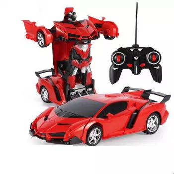 LEAN TOYS Auto Robot Transformer + Pilot Zdalnego Sterowania Deformed Car 2w1 Wielofunkcyjny Kolor Czerwony