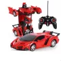 LEAN TOYS Auto Robot Transformer + Pilot Zdalnego Sterowania Deformed Car 2w1 Wielofunkcyjny Kolor Czerwony