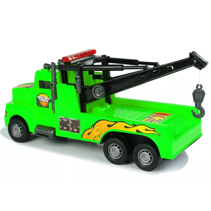 LEAN TOYS Auto Tow Truck Roadside Assistance 1:10 Green Rope