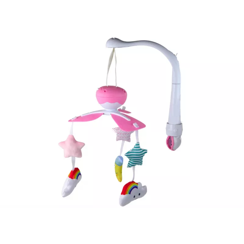 LEAN TOYS Karuzela do łóżeczka Sky Sound Pink