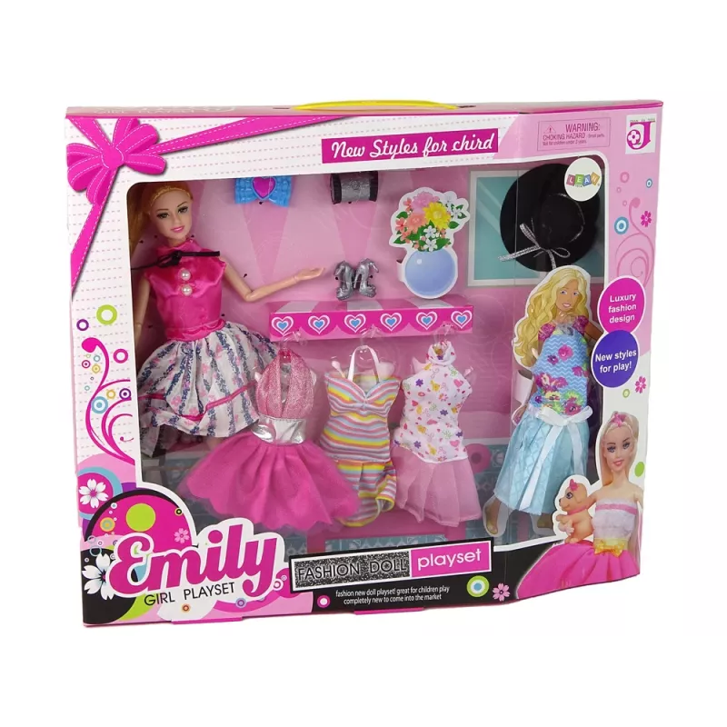 LEAN TOYS Baby Doll Emily Akcesoria Zdejmowane Sukienki