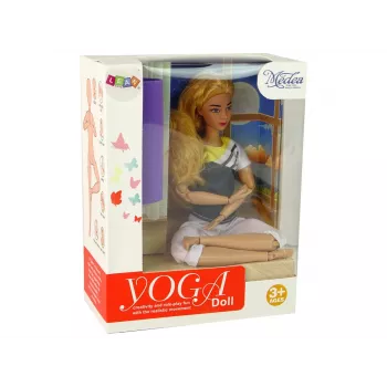 Mata do jogi dla lalek LEAN TOYS z długimi blond włosami