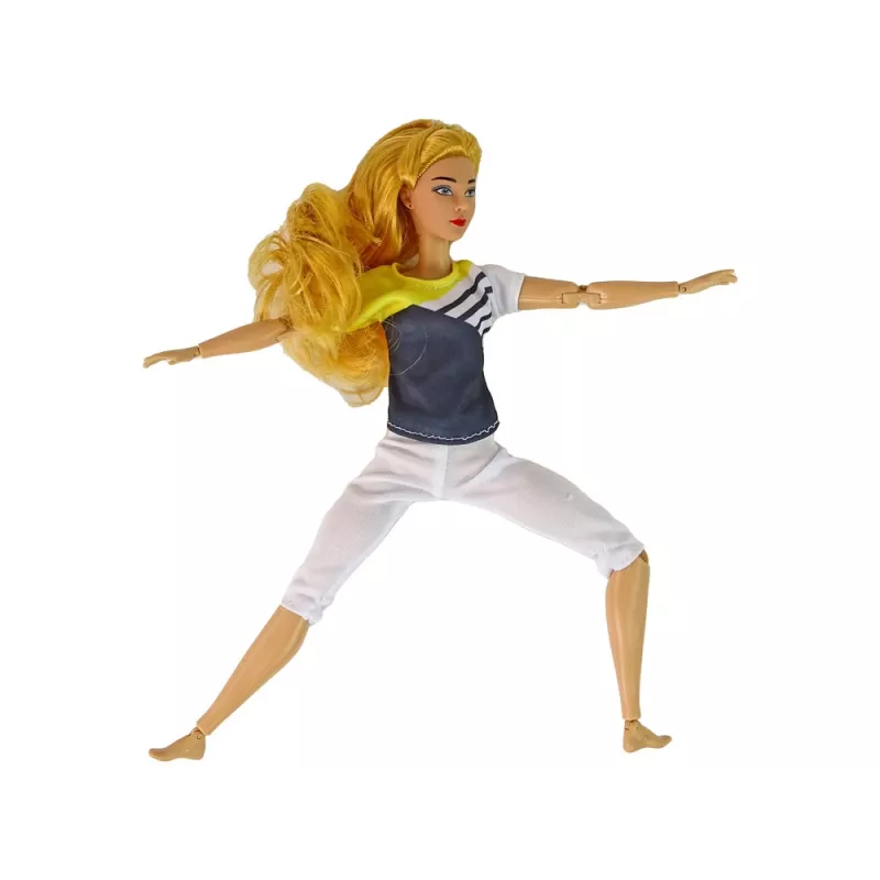 Mata do jogi dla lalek LEAN TOYS z długimi blond włosami