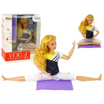 Mata do jogi dla lalek LEAN TOYS z długimi blond włosami