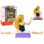 Mata do jogi dla lalek LEAN TOYS z długimi blond włosami