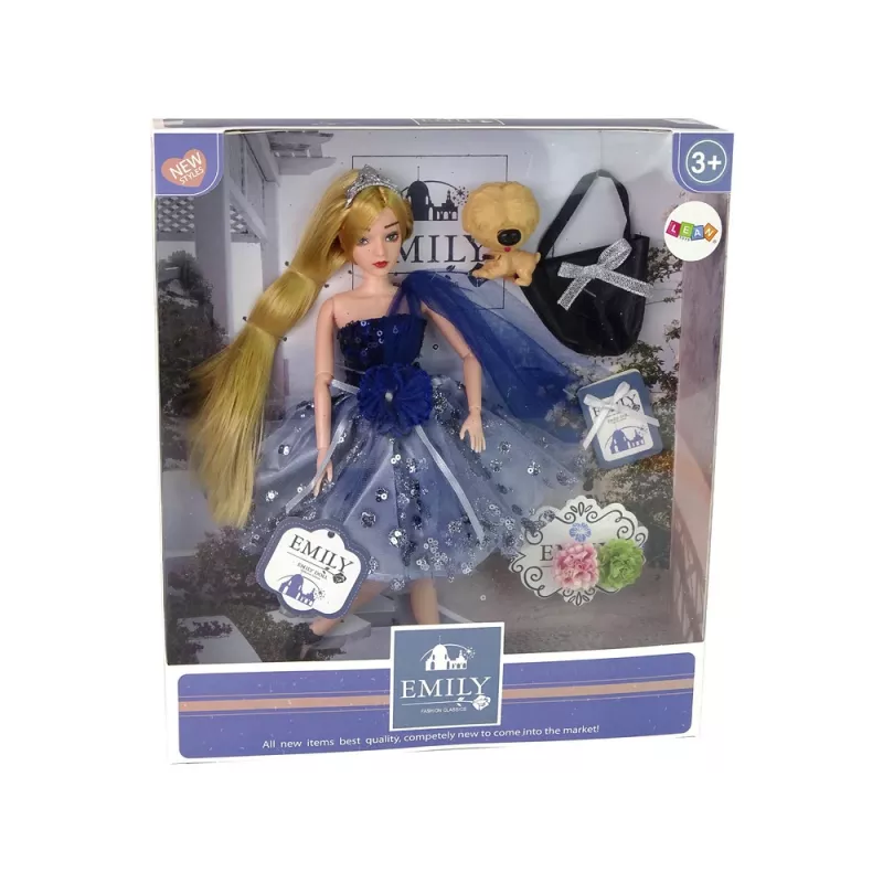 LEAN TOYS Baby Emily Doll With Doggie Purse Flowers