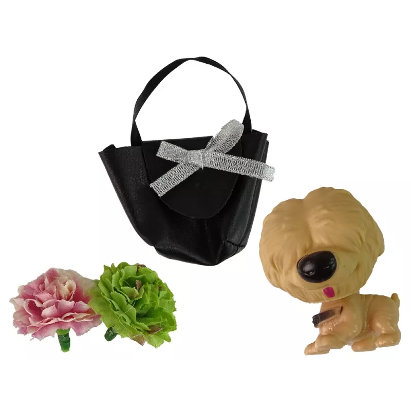 LEAN TOYS Baby Emily Doll With Doggie Purse Flowers