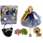 LEAN TOYS Baby Emily Doll With Doggie Purse Flowers